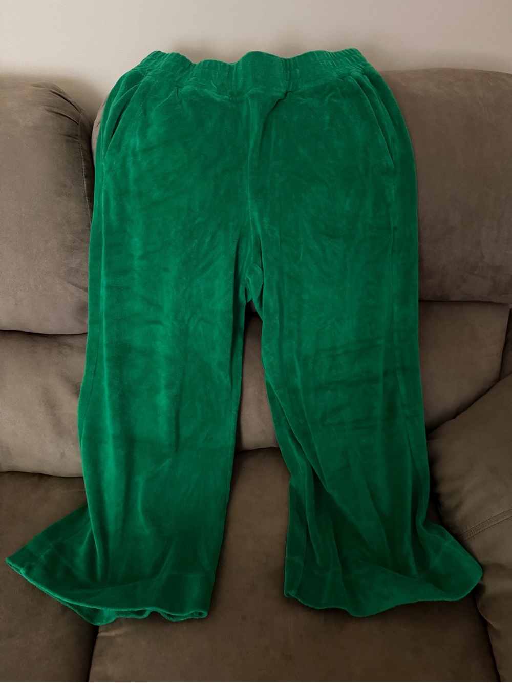 ME+EM Emerald Green Terry Cloth Pull-On Capris